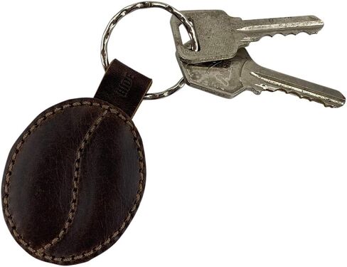 Hide & Drink, Roasted Coffee Bean Keychain Handmade from Full Grain Leather - Bourbon Brown in Saudi Arabia