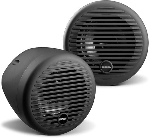 نظام صوت مكبر صوت للدراجات النارية من Sound Storm Laboratories SMC82BB - بلوتوث، مقاوم للطقس، مكبرات صوت 3 بوصة، مدخل Aux، جهاز تحكم عن بعد سلكي، كروم أسود in Kuwait