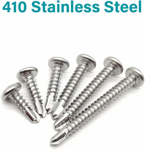 براغي صفائح معدنية ذاتية التنصت، مجموعة 10 براغي من الخشب إلى المعدن، مجموعة براغي حفر ذاتية برأس مقلاة فيليبس، 1/2 بوصة، 5/8 بوصة، 3/4 بوصة، 1 بوصة، 1-1/4 بوصة، 1-1/ 2 بوصة، 1-3/4 بوصة، 2 بوصة - 410 ستانلس ستيل، 400 قطعة من IMSCREWS in Kuwait