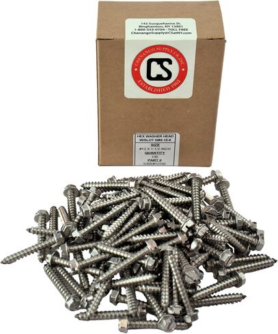 #12 X 1 1/2 Stainless Steel Hex Washer Head w/Slot Sheetmetal Screw (3/4" to 2" in Listing) 100 pcs Sheet Metal Screws (#12x1 1/2 inch) in Saudi Arabia