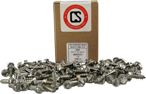 #12 X 1 1/2 Stainless Steel Hex Washer Head w/Slot Sheetmetal Screw (3/4" to 2" in Listing) 100 pcs Sheet Metal Screws (#12x1 1/2 inch) in Saudi Arabia