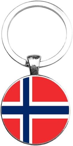 Art Attack Norwegian Flag Keychain, Norge Noreg Norway Map Country History Heart Love Charm Pendant Key Chain (Silver) in Saudi Arabia
