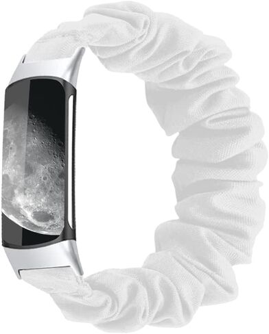 Scrunchie bands Compatible with Fitbit Charge 5 Band,For Women,Replacement Strap,Large Small,Elastic Fabric Pattern Wristbands Soft Cloth watch band For Charge 5 (Large, J) in Saudi Arabia