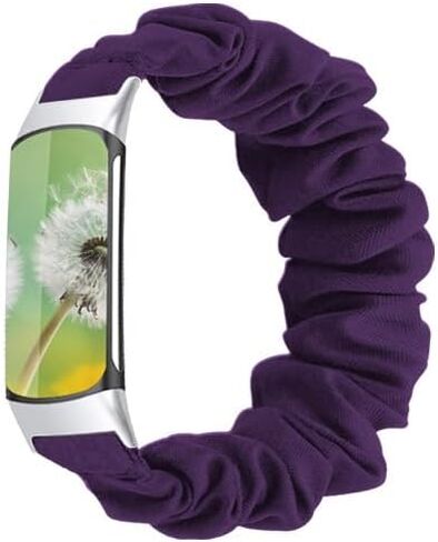 Scrunchie bands Compatible with Fitbit Charge 5 Band,For Women,Replacement Strap,Large Small,Elastic Fabric Pattern Wristbands Soft Cloth watch band For Charge 5 (Large, J) in Saudi Arabia