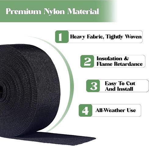 25FT Nylon Protective Sleeve Sheath Cable Cover Welding Tig Torch Hydraulic Hose Cover, Nylon Abrasion Resistant Flame Retardant Cable Cover for Chain, Wiring Harness Protection, 0.5" ID, Black in Kuwait