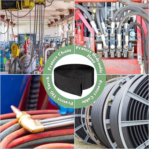 25FT Nylon Protective Sleeve Sheath Cable Cover Welding Tig Torch Hydraulic Hose Cover, Nylon Abrasion Resistant Flame Retardant Cable Cover for Chain, Wiring Harness Protection, 0.5" ID, Black in Kuwait