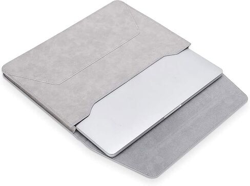 MOSISO Laptop Sleeve Compatible with MacBook Air/Pro, 13-13.3 inch Notebook,Compatible with MacBook Pro 14 inch 2023-2021 M2 A2779 A2442 M1, PU Leather Ultra Slim Flap Style Protective Case,Space Gray in Saudi Arabia