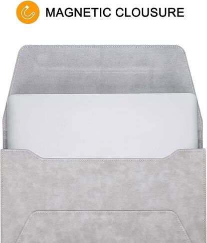 MOSISO Laptop Sleeve Compatible with MacBook Air/Pro, 13-13.3 inch Notebook,Compatible with MacBook Pro 14 inch 2023-2021 M2 A2779 A2442 M1, PU Leather Ultra Slim Flap Style Protective Case,Space Gray in Saudi Arabia