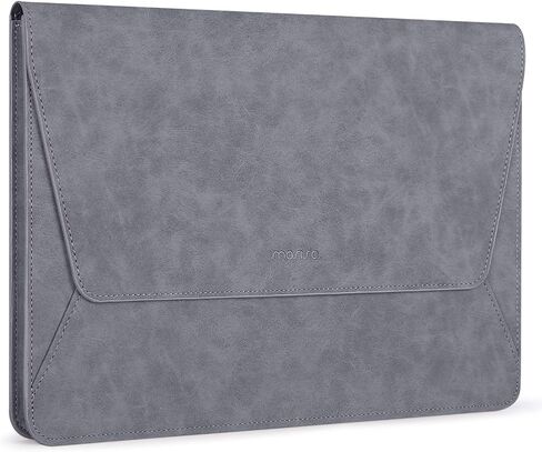 MOSISO Laptop Sleeve Compatible with MacBook Air/Pro, 13-13.3 inch Notebook,Compatible with MacBook Pro 14 inch 2023-2021 M2 A2779 A2442 M1, PU Leather Ultra Slim Flap Style Protective Case,Space Gray in Saudi Arabia