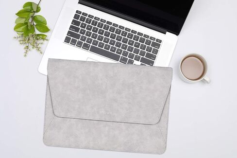 MOSISO Laptop Sleeve Compatible with MacBook Air/Pro, 13-13.3 inch Notebook,Compatible with MacBook Pro 14 inch 2023-2021 M2 A2779 A2442 M1, PU Leather Ultra Slim Flap Style Protective Case,Space Gray in Saudi Arabia