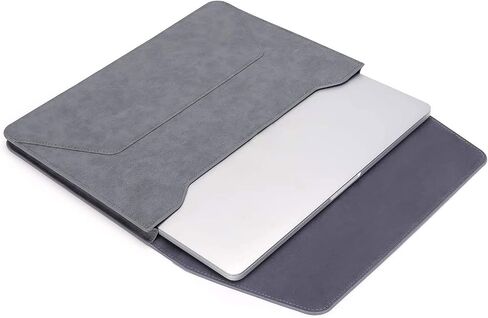 MOSISO Laptop Sleeve Compatible with MacBook Air/Pro, 13-13.3 inch Notebook,Compatible with MacBook Pro 14 inch 2023-2021 M2 A2779 A2442 M1, PU Leather Ultra Slim Flap Style Protective Case,Space Gray in Saudi Arabia