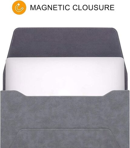 MOSISO Laptop Sleeve Compatible with MacBook Air/Pro, 13-13.3 inch Notebook,Compatible with MacBook Pro 14 inch 2023-2021 M2 A2779 A2442 M1, PU Leather Ultra Slim Flap Style Protective Case,Space Gray in Saudi Arabia