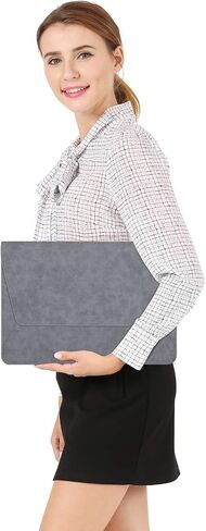 MOSISO Laptop Sleeve Compatible with MacBook Air/Pro, 13-13.3 inch Notebook,Compatible with MacBook Pro 14 inch 2023-2021 M2 A2779 A2442 M1, PU Leather Ultra Slim Flap Style Protective Case,Space Gray in Saudi Arabia
