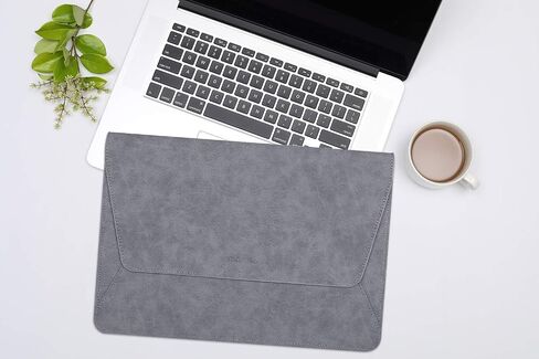 MOSISO Laptop Sleeve Compatible with MacBook Air/Pro, 13-13.3 inch Notebook,Compatible with MacBook Pro 14 inch 2023-2021 M2 A2779 A2442 M1, PU Leather Ultra Slim Flap Style Protective Case,Space Gray in Saudi Arabia