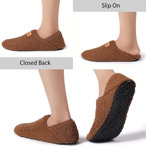 شباشب منزل للنساء والرجال مع نعل مطاطي، شباشب غرفة نوم خفيفة الوزن، أحذية منزلية ناعمة، فرو صناعي، جوارب دافئة غير قابلة للانزلاق، شباشب يوغا داخلية وخارجية، مقاس 36/37 بني in Kuwait