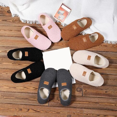 شباشب منزل للنساء والرجال مع نعل مطاطي، شباشب غرفة نوم خفيفة الوزن، أحذية منزلية ناعمة، فرو صناعي، جوارب دافئة غير قابلة للانزلاق، شباشب يوغا داخلية وخارجية، مقاس 36/37 بني in Kuwait