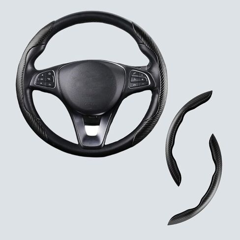 Car Carbon Fiber Steering Wheel Cover for BMW X5 X3 X7 3 5 Series 328i 528i 535i 530i 540i 330i X1 X2 X4 X6 1 2 4 6 7 8 M2 M3 M4 M5 Series e90 e60 f30 320i e46 i3 F30 F35 335i Accessories Black in Saudi Arabia