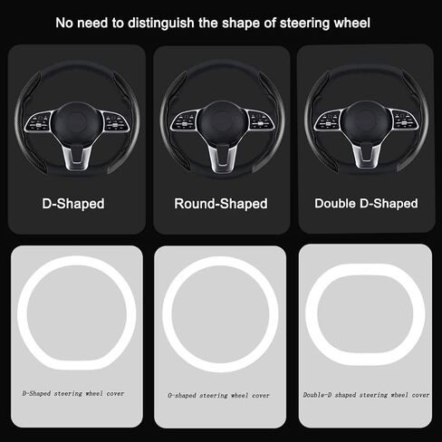 Car Carbon Fiber Steering Wheel Cover for BMW X5 X3 X7 3 5 Series 328i 528i 535i 530i 540i 330i X1 X2 X4 X6 1 2 4 6 7 8 M2 M3 M4 M5 Series e90 e60 f30 320i e46 i3 F30 F35 335i Accessories Black in Saudi Arabia
