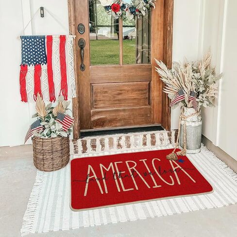 Artoid Mode Stars National 4th of July ممسحة، يوم الذكرى ديكور المنزل التبديل البساط باب حصيرة الكلمة حصيرة للداخلية في الهواء الطلق 17x29 بوصة in Saudi Arabia