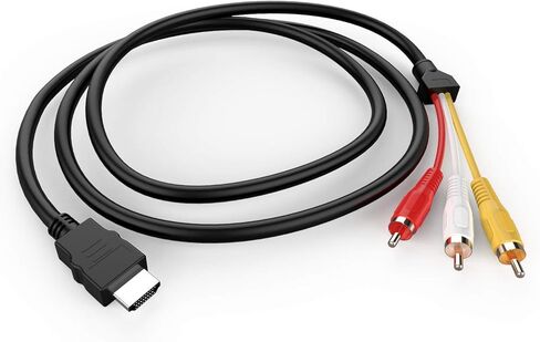 كابل HDMI إلى RCA، 5 أقدام/1.5 متر HDMI ذكر إلى 3RCA AV مركب ذكر M/M موصل كابل محول سلك إرسال للتلفزيون HDTV DVD in Saudi Arabia