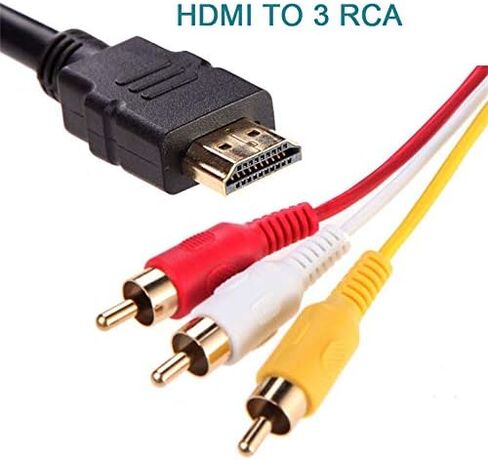 كابل HDMI إلى RCA، 5 أقدام/1.5 متر HDMI ذكر إلى 3RCA AV مركب ذكر M/M موصل كابل محول سلك إرسال للتلفزيون HDTV DVD in Saudi Arabia