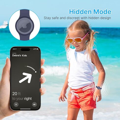 Waterproof Airtag Bracelets for Kids, (2 Pack) Soft Silicone Hidden Airtag Wristband - Lightweight GPS Tracker Holder Compatible with Apple Airtag Band for Kids(Black/Blue) in Saudi Arabia