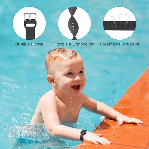 Waterproof Airtag Bracelets for Kids, (2 Pack) Soft Silicone Hidden Airtag Wristband - Lightweight GPS Tracker Holder Compatible with Apple Airtag Band for Kids(Black/Blue) in Saudi Arabia