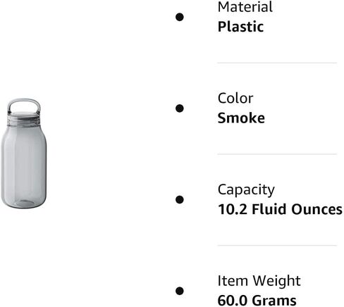 Kinto 20393 Water Bottle, 16.9 fl oz (500 ml), Smoke, Lightweight, Compact, Dishwasher Safe in Saudi Arabia