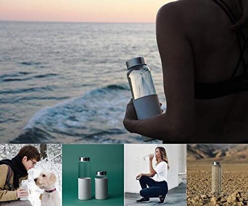 Kablo 32 oz Glass Water Bottle, Wide Mouth, BPA Free with Leak-Proof Stainless Steel Lid (1st Generation) in Saudi Arabia