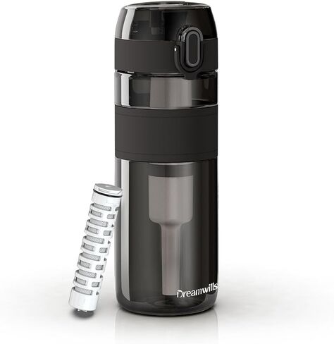 Filtered Water Bottle W/NSF Certified Water Filter Straw Elements Reduce 99.9% of Chlorine, Taste & Odor, BPA Free Plastic for Travel, Sports, Hiking, Camping, Biking and Fitness, 17oz in Kuwait