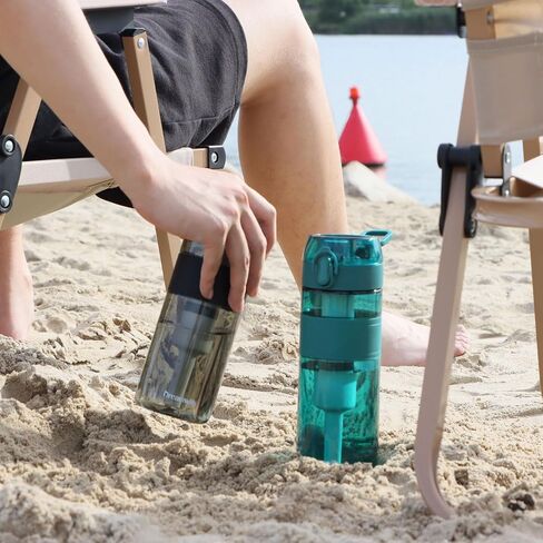 Filtered Water Bottle W/NSF Certified Water Filter Straw Elements Reduce 99.9% of Chlorine, Taste & Odor, BPA Free Plastic for Travel, Sports, Hiking, Camping, Biking and Fitness, 17oz in Kuwait