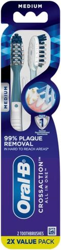 Oral-B CrossAction All In One Toothbrushes, Medium, 2 Count in Saudi Arabia