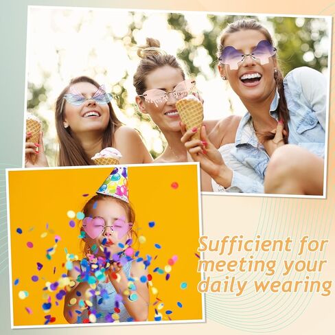 Fiada 16 قطعة نظارات شمسية غير منتظمة بدون إطار مستطيلة على شكل نجمة سحابة لهب فراشة على شكل قلب نظارات ديسكو بدون إطار هدايا الحفلات صور الدعائم للنساء والرجال زي للجنسين in Kuwait