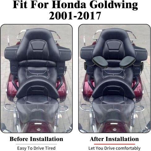 مساند ذراع للركاب HDBUBALUS مع حامل أكواب مناسب لسيارة Honda Goldwing GL1800 2001-2017 كروم in Saudi Arabia