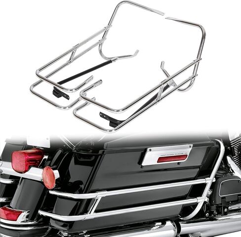 دعامة حماية لحقيبة السرج من الكروم من ECOTRIC متوافقة مع Harley Touring FLHR FLHT FLHTCUSE 97-08 in Saudi Arabia
