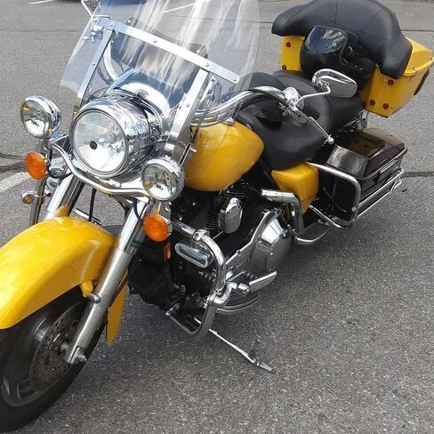 دعامة حماية لحقيبة السرج من الكروم من ECOTRIC متوافقة مع Harley Touring FLHR FLHT FLHTCUSE 97-08 in Saudi Arabia