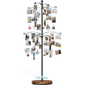 Miratino Family Tree Picture Frame,Graduation Photo Display Tree, Picture Holder Stand for Christmas,90 Clips Holder for 4x6, 5x7 Picture Frames Hanging & Gift Card Tree Holders