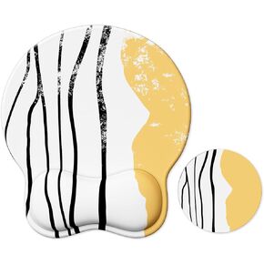 Black Mouse Pad Ergonomic Wrist Rest Support with Memory Foam, Non-Slip PU Base for Easy Typing Pain Relief in Kuwait