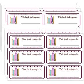 This Book Belongs to Stickers,1 x 2.5 Inch Book Plates Stickers for Book Name Stickers and Book Labels(300Pcs)