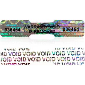 Hologram Tamper Evident Stickers, Void High Security Sticker, DogBone Warranty Tamper Proof Sealing Labels, Unique Sequential Serial Numbering (2Inch X 0.4Inch,GQYH) (120)