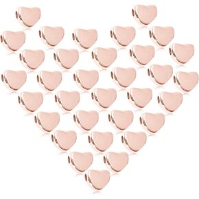Whaline 600Pcs Gold Heart-Shaped Acrylic Craft Beads with Elastic String for Jewelry Making DIY & Home Decoration