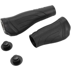 Bicycle Handlebar Grips Bike Bar End Rubber Short & Long Combination Brake Handle Sleeve(1Long+1Short-Black)