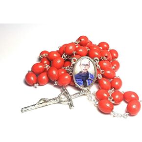 3rd Class relic Rosary Saint Maximillian Kolbe Patron of Narcotics Anonymous Users Dependence Drug Addicts NA Addiction Family Journalist Prison Jail Prisoner pro-Life Movement Auschwitz WWII (Brown)