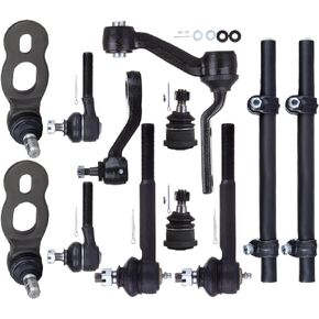 SCITOO 12pcs Suspension Kit Front Upper Lower Ball Joints Inner Outer Tie Rod End and Pitman Idler Arms Kit fit 1995-2002 Crown Victoria Town Car Grand Marquis