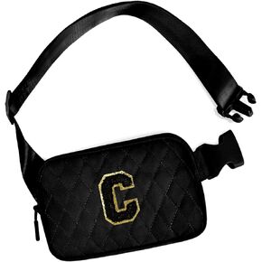 Monogrammed Gifts for Girls Women - Fashion Monogrammed Crossbody Bag Waist Packs,Fanny Pack for Kids Teen,Crossbody Bag for Women Trendy Everywhere Belt Bag - Black Bag,Black H