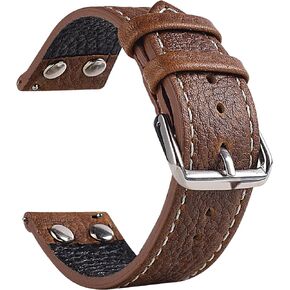 Handmade Vintage Style Genuine Leather Cowhide Replacement Watch Strap (Men's & Women's) - 18mm 19mm 20mm 21mm 22mm 24mm