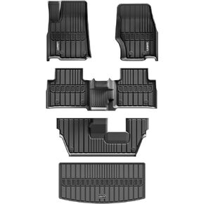LASFIT Floor Mats & Cargo Mat Fit for Jeep Grand Cherokee L 2021-2024 7-Passenger (NOT Fit for 6-Passenger) All Weather Custom Fit Car Floor Liners