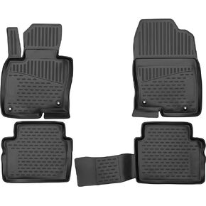 Fits 2017-2024 Mazda CX-5 Floor Mats Front & 2nd Row Seat Liner Set 3D Custom Fit All-Weather Full Set Liners (Black)