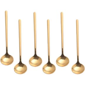 6 PCS Coffee Spoons, 18/8 Stainless Steel Espresso Spoons, 5.2 Inches Vogue Mini Tea Spoons, Cappuccino Stirring Spoons, Small Spoons for Dessert, Ice Cream, Frosted Handle, Sweejar(Black)