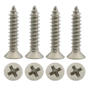 90pcs 0.157"x0.63" Philips Drive Flat Head, 316 Stainless Steel Flat Head Phillips Wood Screw Plain Finish (M4x16mm)